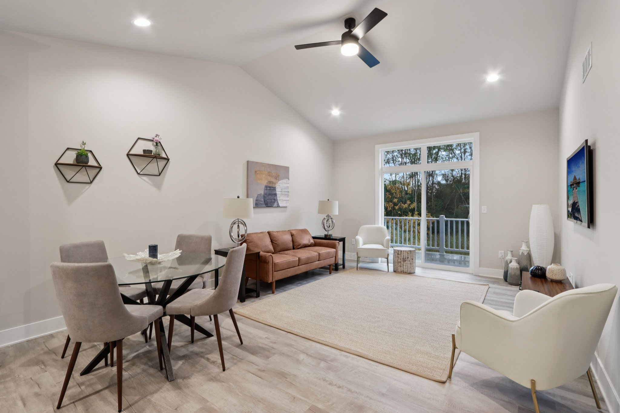 Falcon Woods living room with modern furniture